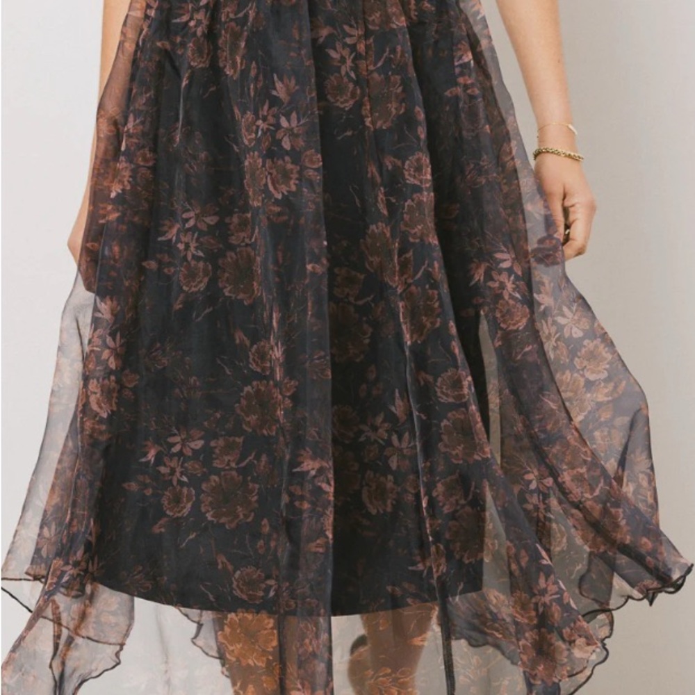 Polagram Floral Midi Skirt